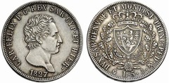 5 lire (Carlo Felice) from Sardinia