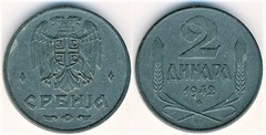 2 dinara (Ocupación alemana) from Serbia