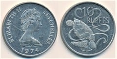 10 rupias (Elizabeth II) from Seychelles