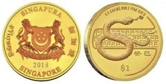 1 dollar (Año de la Serpiente) from Singapore