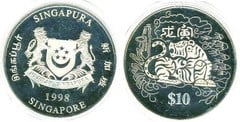 10 dollars (Year of the Tiger) from Singapore