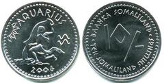10 shillings (Horóscopo-Acuario) from Somaliland