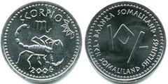 10 shillings (Horóscopo-Escorpión) from Somaliland