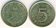 5 rupees (2,550th Anniversary of Buddha) from Sri Lanka