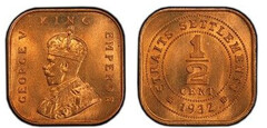 1/2 cent from Straits Settlements