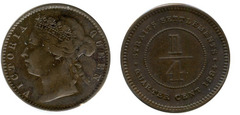 1/4 cent from Straits Settlements