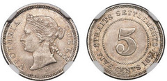 5 cent from Straits Settlements