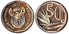 50 cents (uMzantsi Afrika-Suid-Afrika) from South Africa