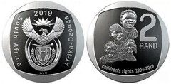 2 rand (25th Anniversary of Democracy - Children's Rights) from South Africa