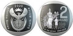 2 rand (25th Anniversary of Democracy - Freedom and Security of Persons) from South Africa