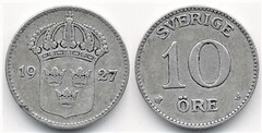 10 öre (Gustaf V) from Sweden