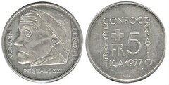 5 francs (Johann Heinrich Pestalozzi) from Switzerland