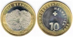 10 francs (Piz Bernina Mountain) from Switzerland