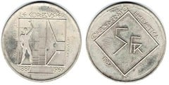 5 francs (100th Anniversary of Le Corbusier's birth) from Switzerland