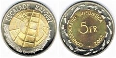 5 francs (Climbing 1602-2002) from Switzerland