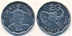 20 centavos (Mswati III) from Eswatini