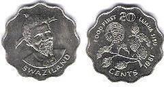 20 centavos (FAO) (Sobhuza II) from Eswatini