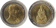 10 baht (60th Anniversary of the Reign of Rama IX) from Thailand