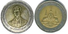 10 baht (50 Aniversario de la Ascensión al Trono del Rey Rama IX) from Thailand