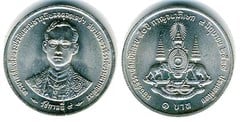 1 baht (50 Aniversario de la Ascensión al Trono del Rey Rama IX) from Thailand