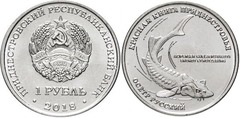 1 rublo (Esturión ruso-Acipenser gueldenstaedtii) from Transnistria