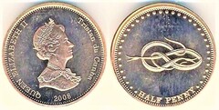 1/2 penny from Tristan da Cunha