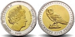 25 pence (Barn Owl - Gough Island) from Tristan da Cunha