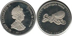 5 pence (Pulpo-Isla Nightingale) from Tristan da Cunha