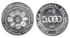 5.000 nuevos pesos (Presidentes Latinoamericanos) from Uruguay