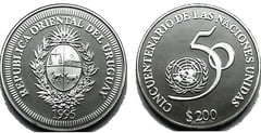 200 pesos (50 Aniversario de la ONU) from Uruguay