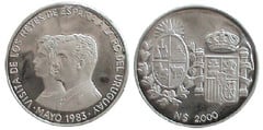 2.000 nuevos pesos (Visita de los Reyes de España) from Uruguay