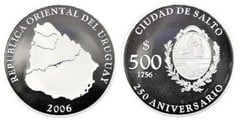 500 pesos (250th Anniversary of the City of Salto) from Uruguay