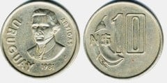 10 nuevos pesos from Uruguay