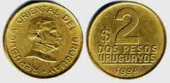 2 pesos from Uruguay