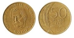 50 pesos (100 Aniversario del Nacimiento de José Enrique Rodó) from Uruguay