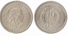 10 pesos (150th Anniversary of the Revolution) from Uruguay