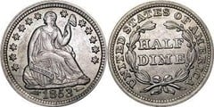 1/2 dime (Seated Liberty) from USA