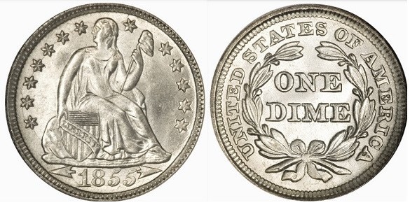 Photo of 1 dime (Seated Liberty Dime)