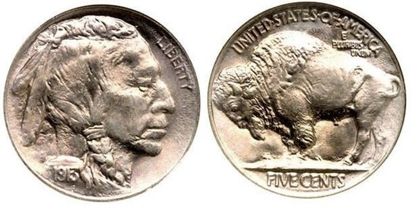 Photo of 5 cents (Buffalo Nickel)