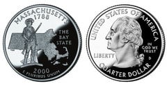 1/4 dollar (50 U.S. States - Massachusetts) from United States