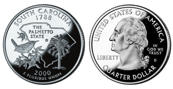 Photo of 1/4 dollar (50 Estados de los EEUU - South Carolina)