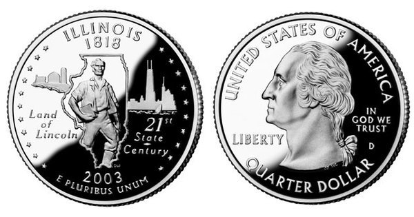 Photo of 1/4 dollar (50 Estados de los EEUU - Illinois)