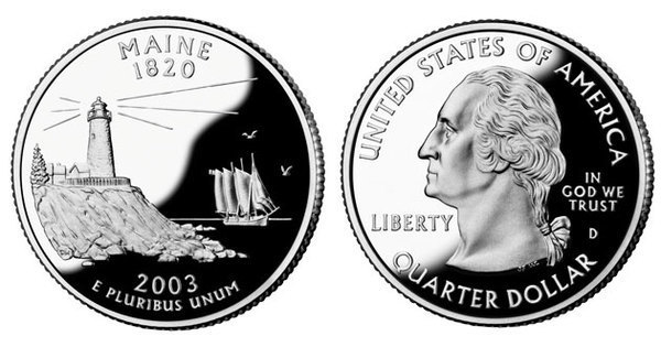 Photo of 1/4 dollar (50 Estados de los EEUU - Maine)
