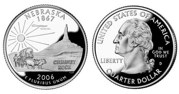 Photo of 1/4 dollar (50 Estados de los EEUU - Nebraska)