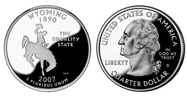 Photo of 1/4 dollar (50 Estados de los EEUU - Wyoming)