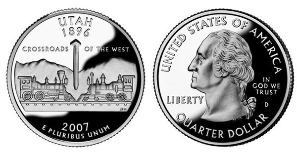 Photo of 1/4 dollar (50 Estados de los EEUU - Utah)