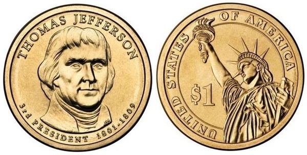 Photo of 1 dollar (Presidentes de los EEUU - Thomas Jefferson)