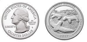 Photo of 1/4 dollar (America The Beautiful - Efigy Mounds)