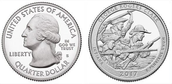 Photo of 1/4 dollar (America The Beautiful - Georges Roger Clark)