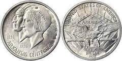 1/2 dollar (Arkansas Centennial) from United States